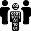 bitcreations can stand out from the crowd 3 people but one person is made up of zeros and ones